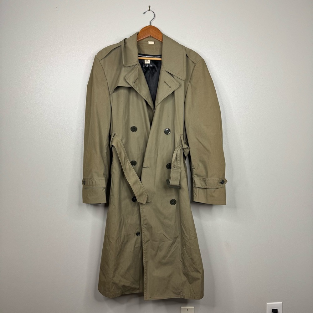 USMC All Weather Trench Jacket Coat 38R Military Tan